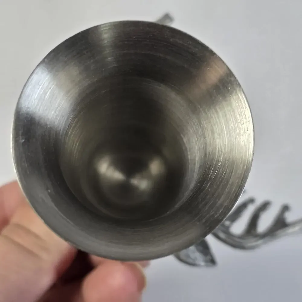 Jagermeister Stainless Metal Bar Shot Glass with Pewter Deer Stag Buck Elk Head